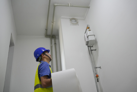 checking the pipes in the house